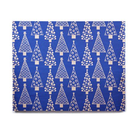 KESS InHouse Emine Ortega "Jolly Trees Blue" Royal Birchwood Wall Art ...