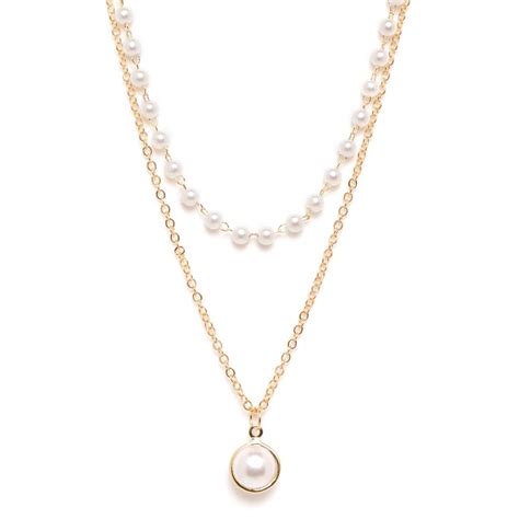 Buy OOMPH Womens Gold Tone Link Chain with Pearls Multi Layer Necklace ...