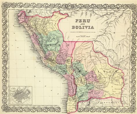 Mapa de Perú y Bolivia (1856) - Mapas Milhaud