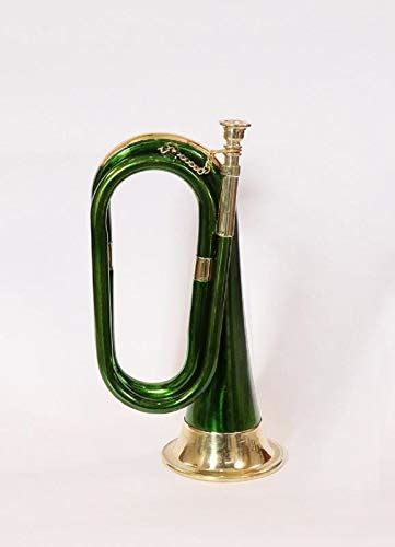 SM Sai Musical Green Copper Musical Bugle for Kids/Boys/Girls trumpet ...