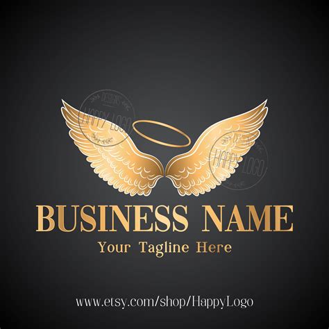Angel Wings Logo Logo Angel Wings Gold Angelic Logo Wings - Etsy UK