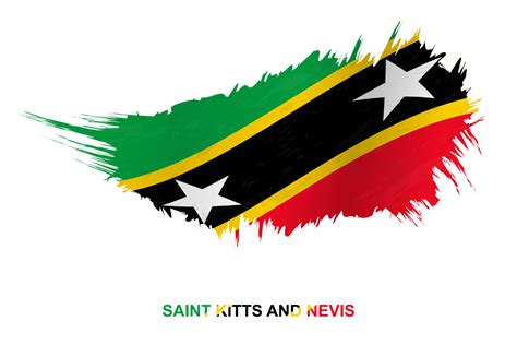 Flag of Saint Kitts and Nevis in grunge style with waving effect ...