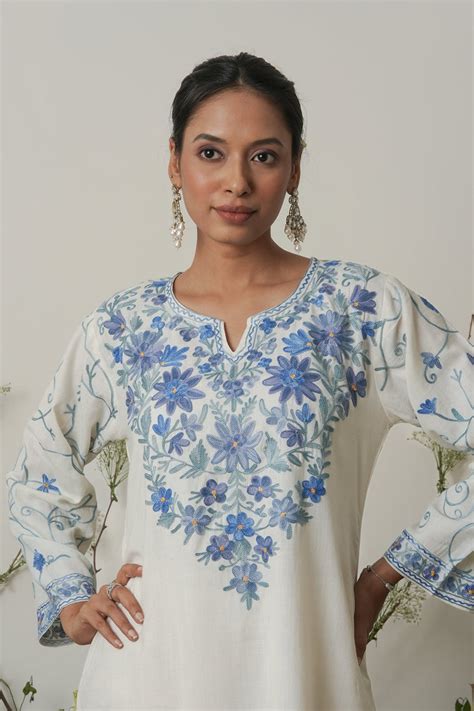 House Of Kari(Chikankari Clothing) - Kashmiri Aari Work Cotton Kurta ...
