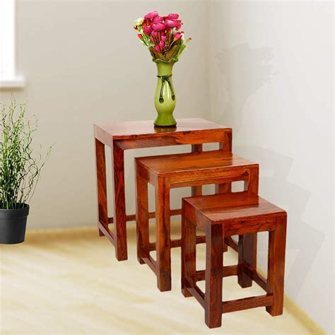 Craftatoz Nesting Table Solid Wood | Nesting Coffee Table | Nesting ...
