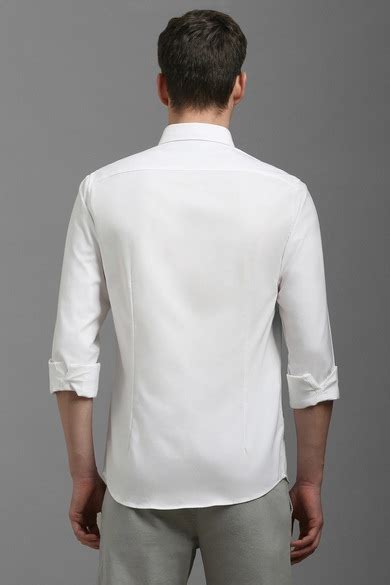 Buy Men White Super Slim Fit Solid Full Sleeves Casual Shirt Online ...