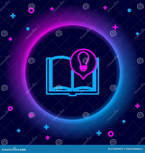 Glowing Neon Line Interesting Facts Icon Isolated on Black Background ...