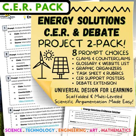 CER Renewable Energy Scientific Argument Debate Project 2-Pack Middle ...