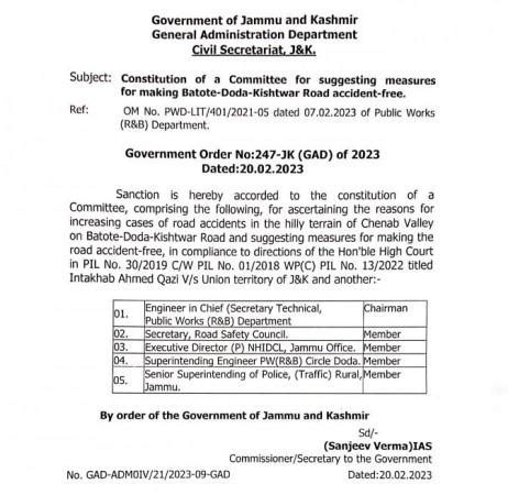 J&K govt constitutes panels of experts to control deaths on Chenab ...