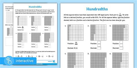 👉 Interactive PDF Y4 WRM Spring 4: Hundredths as Decimals