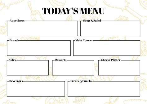Create a Free Printable Menu 的图像结果