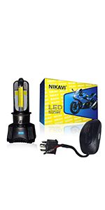NIKAVI NO2H LED Headlights AC/DC Bulbs for Motorcycle - Low and High ...