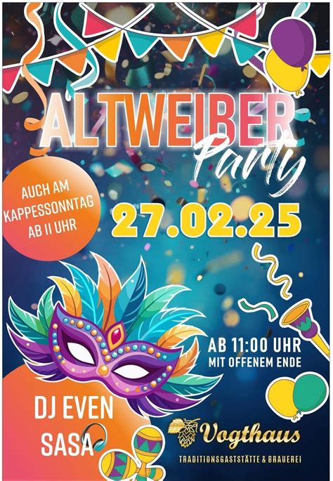 Altweiberparty Karneval 2025, Vogthaus Neuss, 27 February 2025 | AllEvents