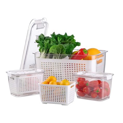 Buy BELIBUY Fruit Containers for Fridge, 3 Pack Vegetable Fruit ...