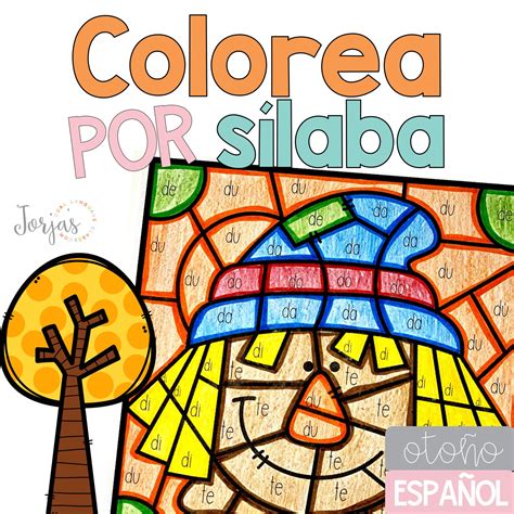 Colorea por sílaba otoño Fall in Spanish Sílabas com m p s - Jorja's ...