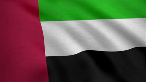 UAE Flag of Dubai, Abu Dhabi and the United Arab Emirates. UAE Close up ...