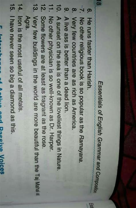 change the degree of comparison in each of the following sentences ...