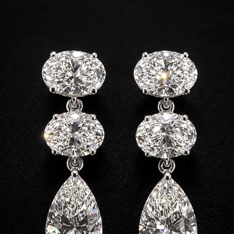 4 CT Three Stone Drop Earrings | Factory Direct Earrings | Ami Jewels ...