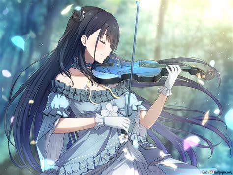 Anime Girl With Long Black Hair Wallpaper