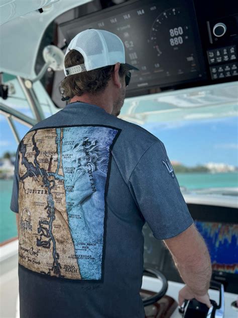 Jupiter, FL / King Tide Serene Black Short Sleeve Chart Shirt ...