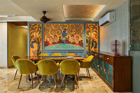 This house in Kolkata embodies a Midcentury Modern interior style with ...