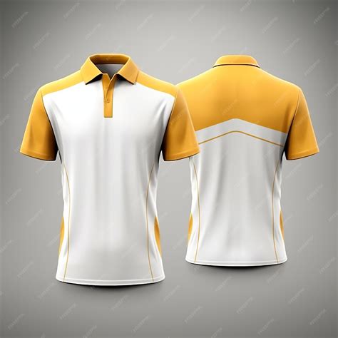 Illustration of White and yellow polo shirt template front and back ...
