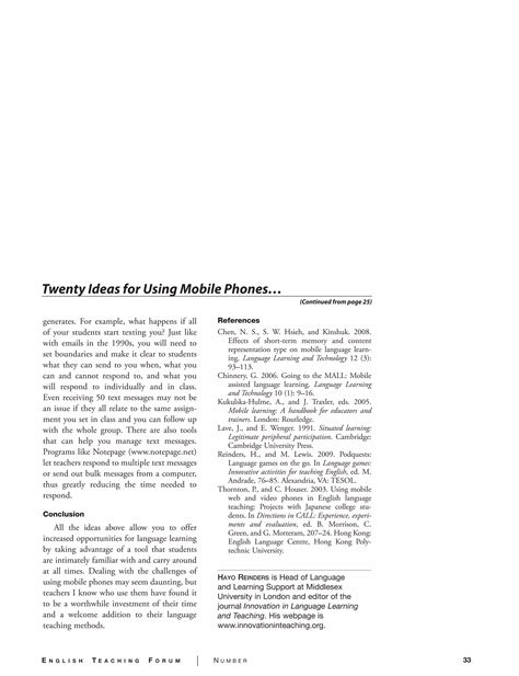 20 ideas-for-using-mobile-phones-in-language-classroom- | PDF