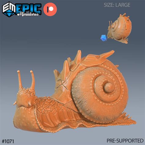 Boulder Snail Fantasy Slug Miniature | Epic Miniatures | 28mm