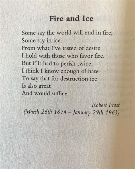 Fire and Ice by Robert Frost