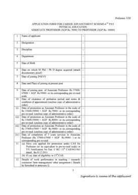 Fillable Online jnkvv Proforma VIII APPLICATION FORM FOR CAREER ...