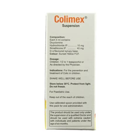 Colimex Bottle Of 60ml Suspension: Uses, Side Effects, Price & Dosage ...