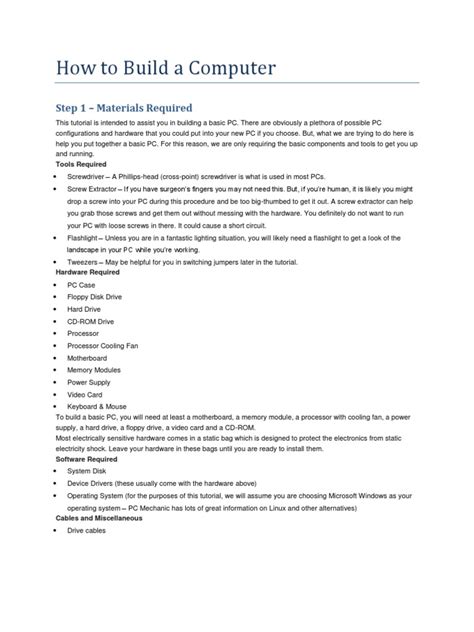 Image result for Manual Guide to Building a Computer PDF