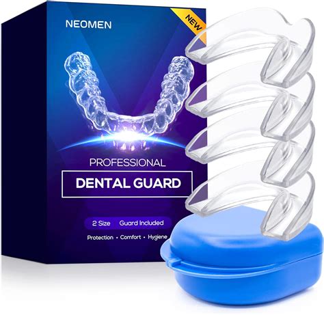 Neomen Mouth Guard, Mouth Guard for Clenching Teeth at Night, 2 Small and 2 Big Night Guards for ...