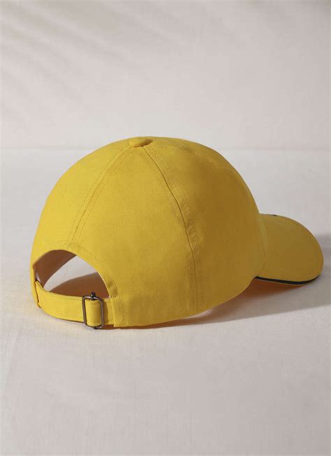 Yellow Printed Sports Cap | Pepe Jeans India