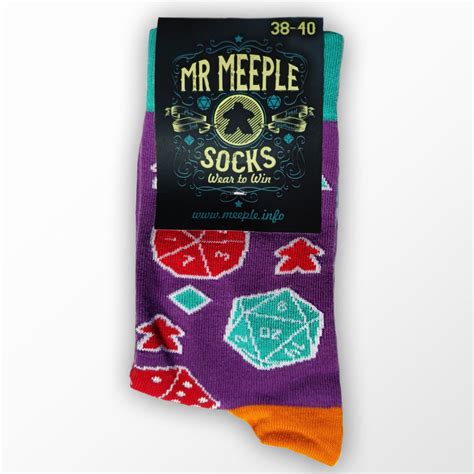 Buy Socks - Meeples and Dice Purple - MrMeeple - Accessories