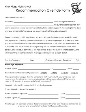River Ridge High School - Fill Online, Printable, Fillable, Blank ...