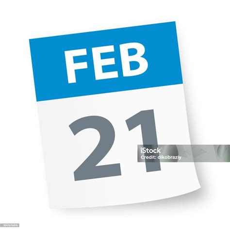 2 月 21 日 カレンダー アイコン - 二月のベクターアート素材や画像を多数ご用意 - 二月, 数字の21, 2019年 - iStock
