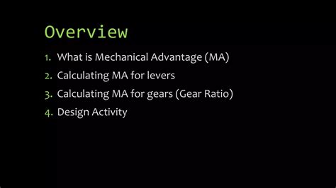 006 mechanical advantage gears & levers | PPTX