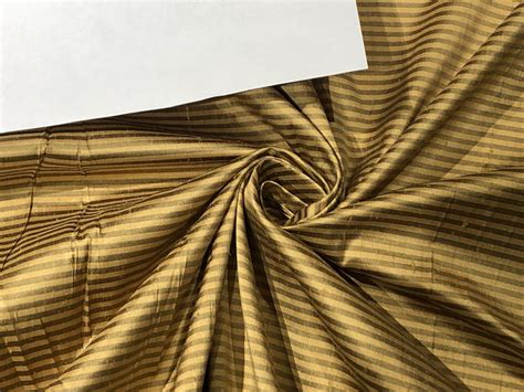 Silk dupioni GOLD AND BLACK STRIPE 54" width single length 1.50 y – The ...