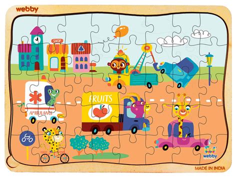 Webby Kiddy City Wooden Floor Puzzle, 40 Pcs – Webby Toys