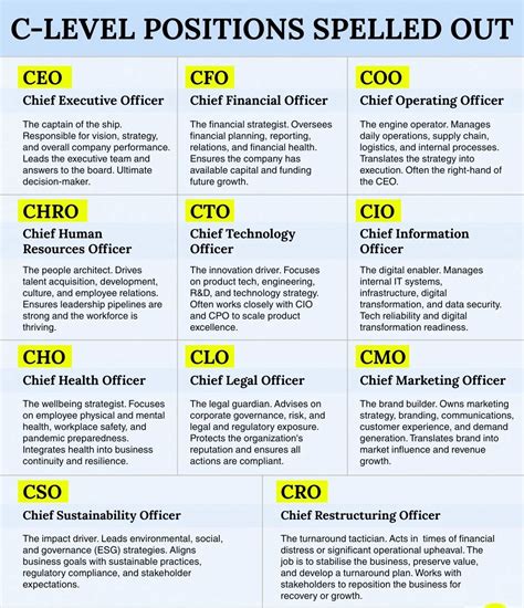 C-Level Positions Explained - Roles of CEO, CFO, COO & More