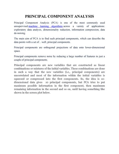 Principal Component Analysis - PRINCIPAL COMPONENT ANALYSIS Principal ...