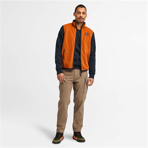 Polar Fleece Gilet Vest for Men in Orange