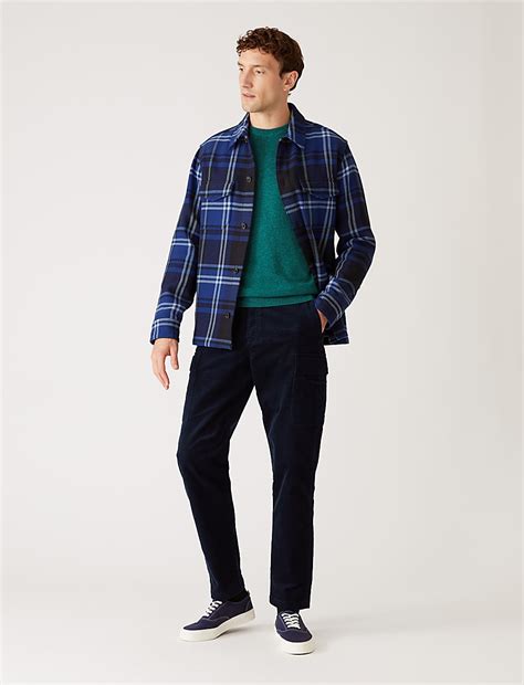 Buy Tapered Fit Corduroy Cargo Trousers at Marks & Spencer