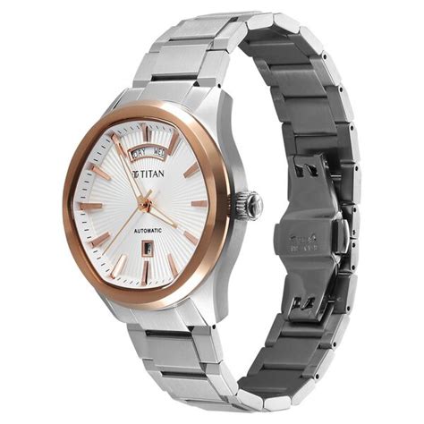 Buy Online Titan Astral Concealed Automatic Analog with Silver White ...