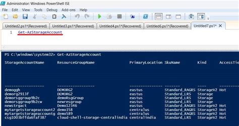 Default Azure Storage PowerShell 的图像结果