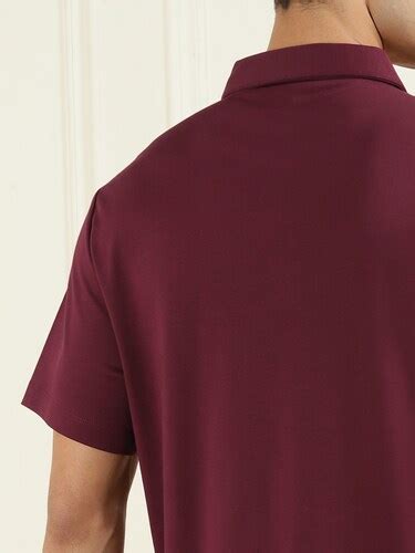 Buy Men Red Solid Polos Online at The Collective - 749160