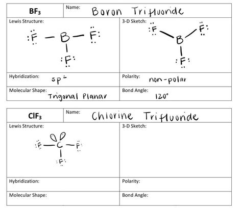 Solved Name: BF3 Boron Trifluoride Lewis Structure: .. 3-D | Chegg.com