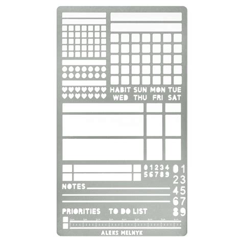 Buy Aleks Melnyk No.423 Metal Stencil for Bullet Journaling, Bookmark ...
