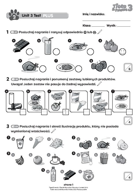 T F3 Unit 3 Test Plus - TEST - Tiger&Friends 3 Tests © Macmillan ...