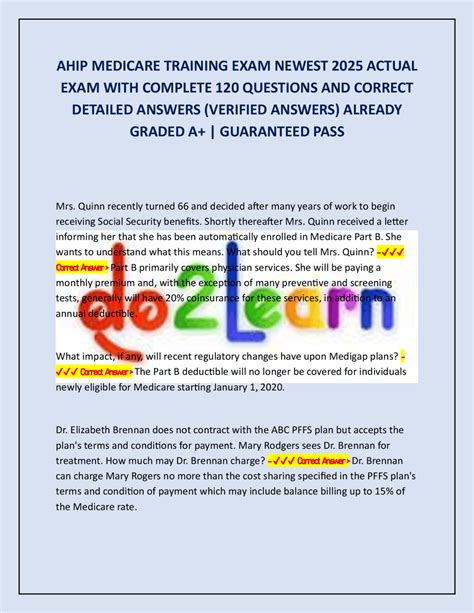 AHIP MEDICARE TRAINING EXAM NEWEST 2025 ACTUAL EXAM WITH COMPLETE 120 ...